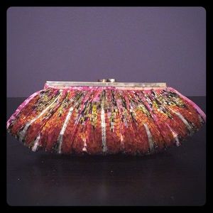 Prom Multi-Color Sequin Clutch w/ Chain Strap